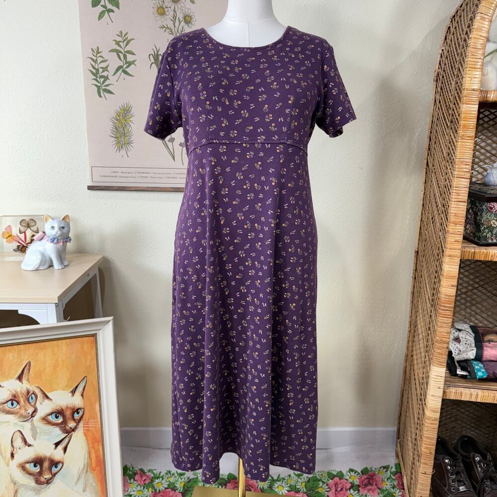 Vintage 80s 90s Floral Babydoll Dress Fairy Grunge Cottage Boho Witchy Modest PL